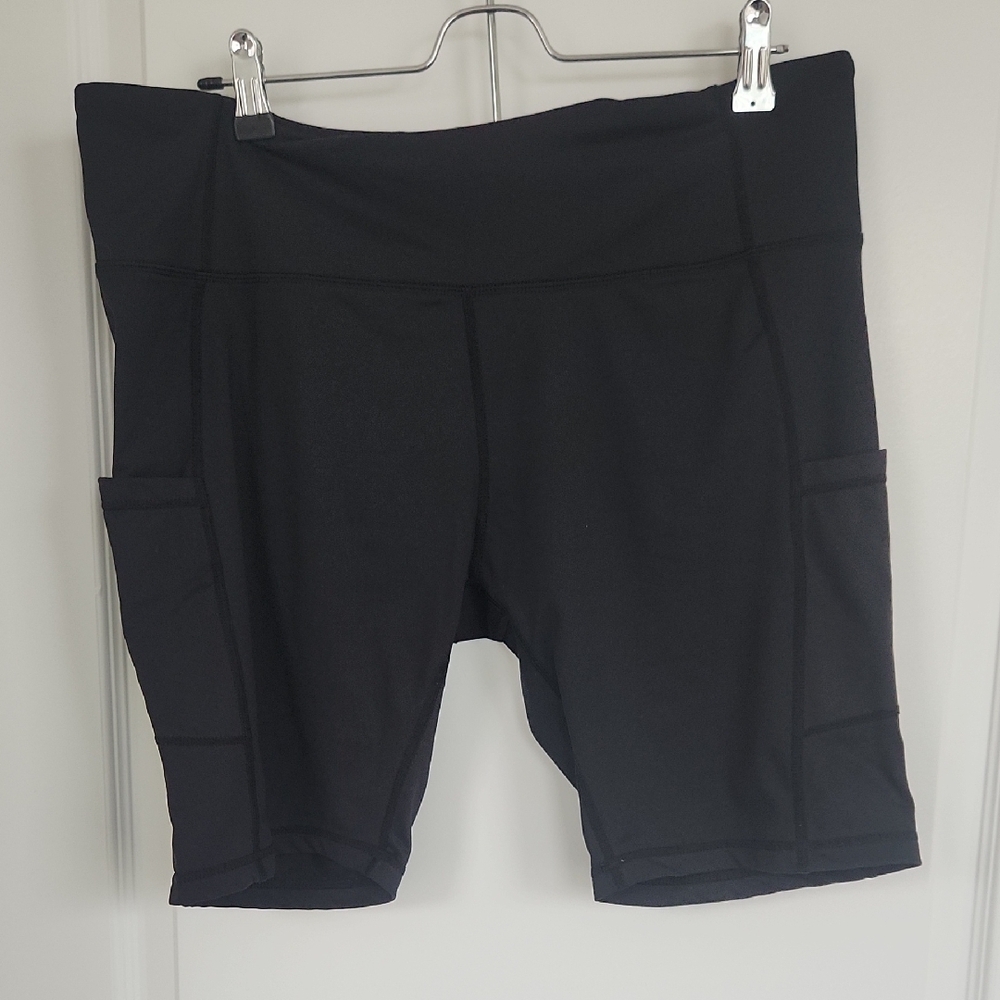 Black Stretchy Bike Shorts with Wide Waistband